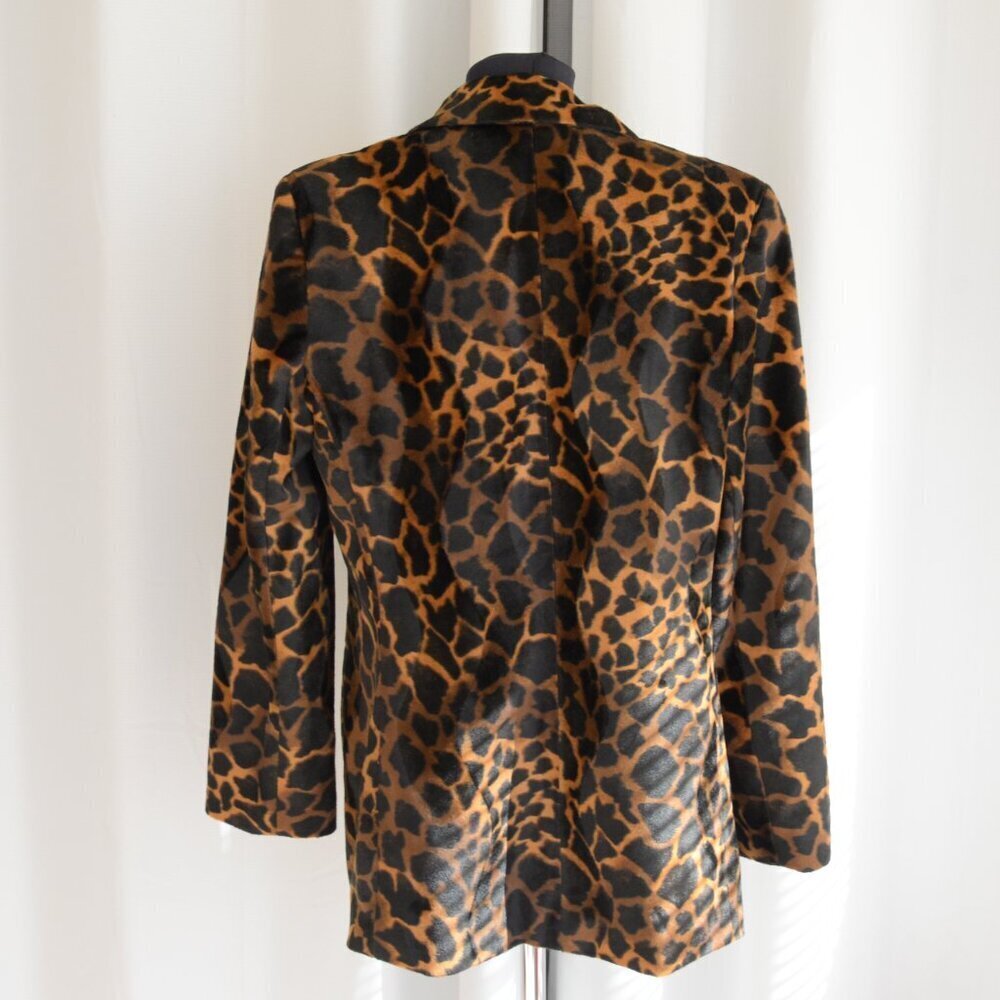Vintage Animal Print Faux Fur Leopard Cheetah Coat Jacket Sz L/XL - Picture 4 of 8